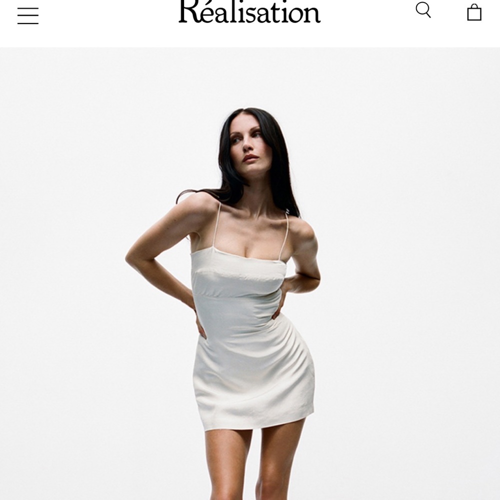 Realisation Par Silk Mini dress in the color Ivory